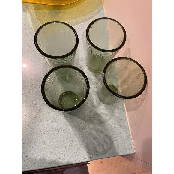 Fire And Light Recycled Glass Olive Green Tumbler Glass Set Of 4 - Picture 7 of 8